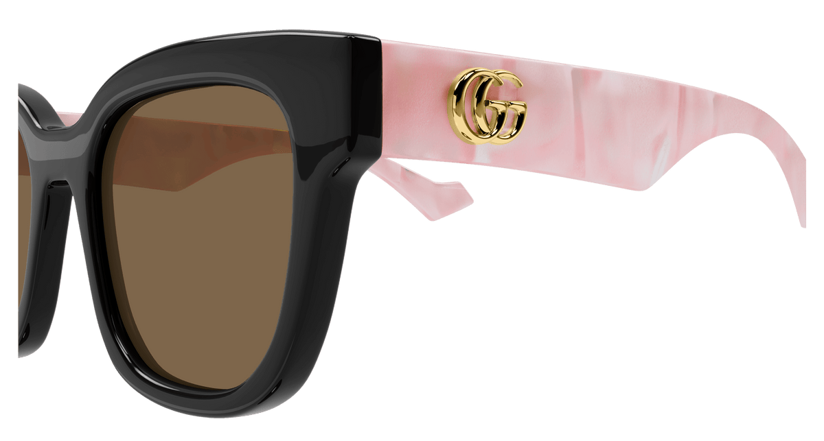 Gucci GG0998S 005 Sunglasses - Black-Pink / Brown
