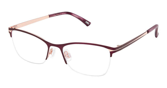 KLiiK Denmark K-800 Eggplant Rose Gold Eyeglasses