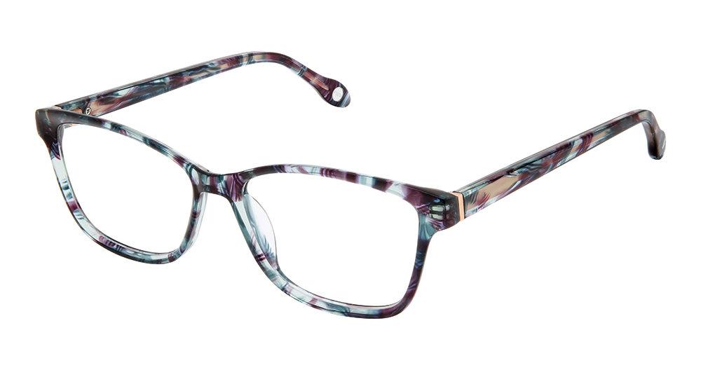 Fysh F-3756 Turquoise Eggplant Eyeglasses