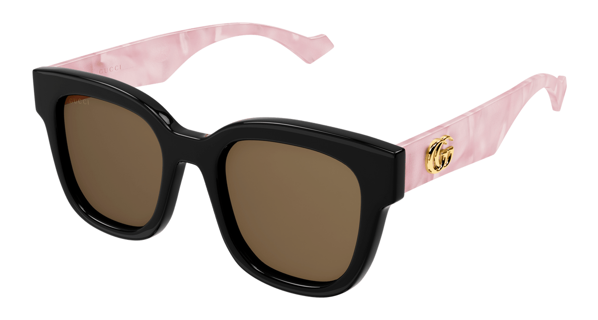 Gucci GG0998S 005 Sunglasses - Black-Pink / Brown