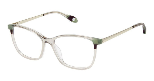 Fysh F-3775 Taupe Sage Eggplant Eyeglasses