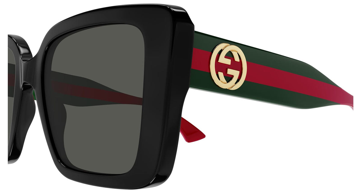 Gucci GG1861S 001 Sunglasses - Shiny Black / Grey