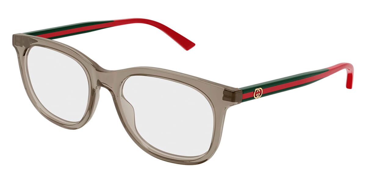 Gucci GG1990O 007 Eyeglasses - Crystal Brown with Green and Red