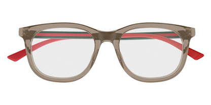 Gucci GG1990O 007 Eyeglasses - Crystal Brown with Green and Red